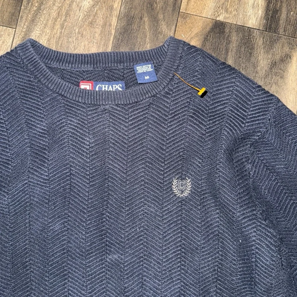 Chaps Men's 100% Cotton Knit Crewneck Sweater Size Medium‎